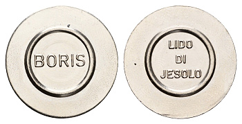 Италия жетон для прохода на пляж диаметр 24 мм, вес 5,4 гр нержавеющая сталь 4670-821