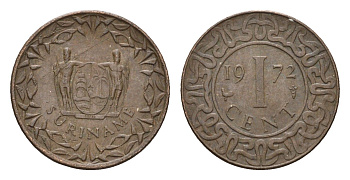 Суринам 1 цент 1972 KM 11 бронза 4669-522