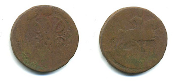 РОССИЯ 1 КОПЕЙКА 1758 медь 61-235