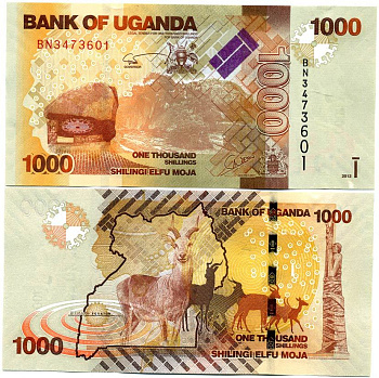 Уганда 1000 шиллингов 2013 антилопа Pick 49 бумага UNC (пресс) 448-140-1