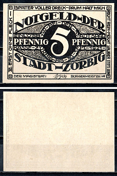 Цёрбиг (Пруссия, Саксония) 5 пфеннигов 1921 2193-42-2-1