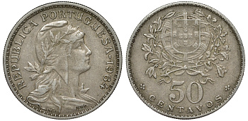 Португалия 50 сентаво 1964 KM 577 медно-никель 4548-1147