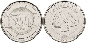 Ливан 500 ливров 1996 кедровое дерево KM 39 нержавеющая сталь UNC 4511-816