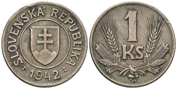 Словакия 1 крона 1942 KM 6 медно-никель 183-1243