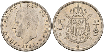 Испания 5 песет 1983 Хуан Карлос I (1975-2014) KM 823 медно-никель 4155-727