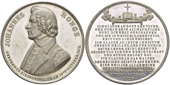 Германия медаль 1887 Иоганн Ронге (1813-1887), 27,00 гр. диаметр 45,0 мм цинк aUNC 1088-5-14