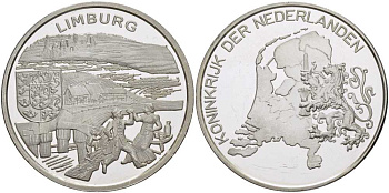 НИДЕРЛАНДЫ МЕДАЛЬ ND СЕРИЯ ГОРОДА НИДЕРЛАНДОВ, ЛИМБУРГ, ДИАМЕТР 38 ММ., ВЕС 24,9 ГР. серебро PROOF 1076-8-51