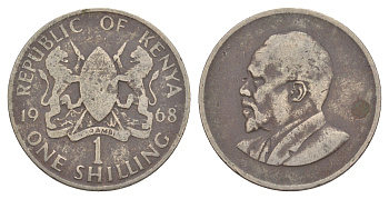 Кения 1 шиллинг 1968 Джомо Кениата KM 5 медно-никель 4650-347