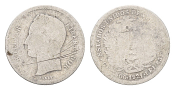 Венесуэла 1/2 боливара 1921 Y 21 серебро 4152-656