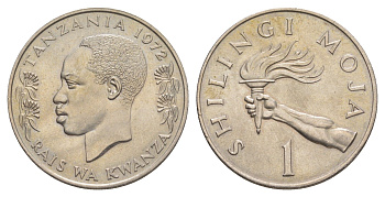 Танзания 1 шиллинг 1972 KM 4 медно-никель UNC 4637-214