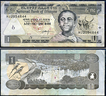 Эфиопия 1 быр ED 2000 AD 2008 Pick 46 e бумага 8592-8-4-2