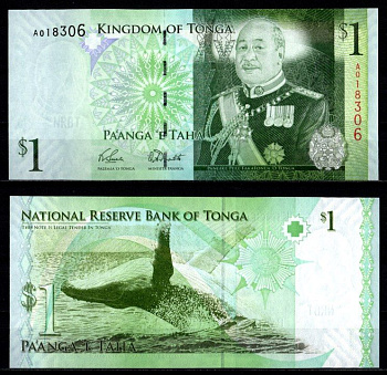 Тонга 1 па'анга ND (2009) Pick 37 (1) бумага UNC (пресс) 7217-15-2-1