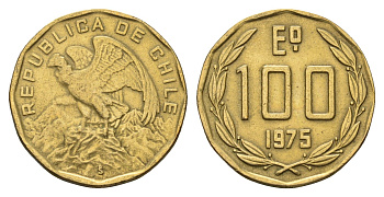 Чили 100 эскудо 1975 KM 202 никель латунь 4116-224