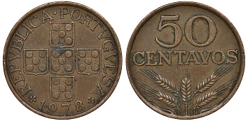 Португалия 50 сентаво 1978 KM 596 бронза 4122-342