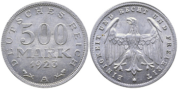 ГЕРМАНИЯ 500 МАРОК 1923 А KM 36, J. 305 алюминий 4380-636