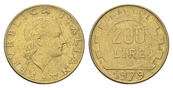 Италия 200 лир 1979 R, шестерня KM 105 алюминиевая бронза 4704-845