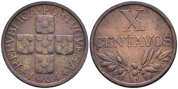 Португалия 10 сентаво 1964 KM 583 бронза 4588-442