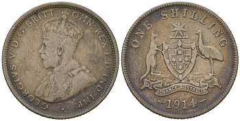 Австралия 1 шиллинг 1914 Георг V (1910-1936) KM 26 серебро 71-1147