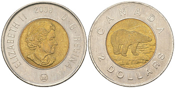 Канада 2 доллара 2008 KM 837 биметалл 4395-1117