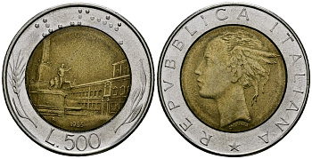 Италия 500 лир 1985 KM 111 биметалл 4165-1041