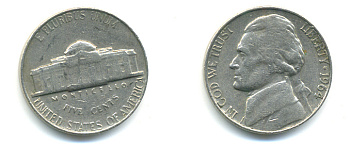 США 5 ЦЕНТОВ 1964 ДЖЕФФЕРСОН KM А192 медно-никель 179-713