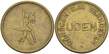 Нидерланды жетон DAVSCENTRUM VERHOEVEN, город Uden, диаметр 22 мм. латунь 4577-1023