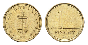 Венгрия 1 форинт 1997 BP KM 692 никель латунь UNC 4668-438