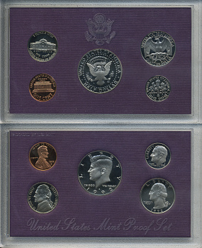 США официальный набор из 5 монет 1992 S, набор президентов, в пластике, оригинальная коробка, Кеннеди PROOF 00-00