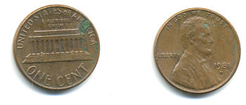 США 1 ЦЕНТ 1981 D, ЛИНКОЛЬН KM 201 медь цинк 179-351