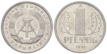 ГДР 1 пфенниг 1979 A KM 8.1 алюминий 4651-1254