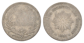 Уругвай 5 сентесимо 1901 KM 21 медно-никель 4116-114