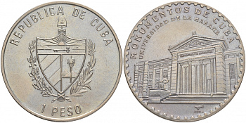 Куба 1 песо 2004 памятники Кубы, Гаванский университет CU-000411 медно-никель UNC M29-1