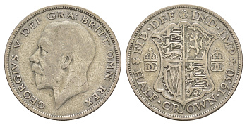 Великобритания 1/2 кроны 1930 Георг V (1910-1936), редкий год, тираж 809.500 экземпляров KM 835, Spink 4037 серебро 413-6544