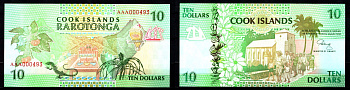 Острова Кука 10 долларов 1992 Pick 8 бумага UNC (пресс) 8608-30-3-2