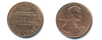 США 1 ЦЕНТ 2005 D ЛИНКОЛЬН KM 201b цинк плакированный медью 86-466