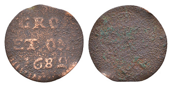 Нидерланды, Голландия, Гронинген 1 дуит 1682 KM 61 медь 4644-765