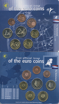Нидерланды евронабор из 8 монет 2002 официальный выпуск в пластике    UNC  3897-5-1