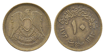 Египет 10 миллим 1973 KM 435 латунь 4674-332