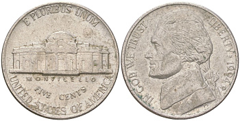 США 5 центов 1994 D, Джефферсон KM A192 медно-никель 4611-232