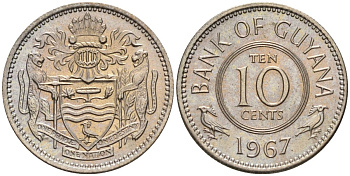 Гайана 10 центов 1967 KM 33 медно-никель 4154-146