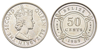 Белиз 50 центов 1989 KM 37 медно-никель UNC 4666-721