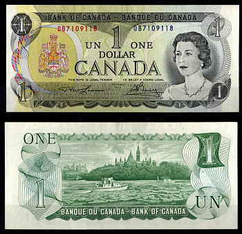 Канада 1 доллар 1973 Pick 85 a (1) бумага aUNC 8605-31-3-2