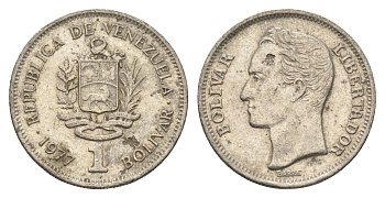 Венесуэла 1 боливар 1977 Симон Боливар Y 52 никель 4662-827