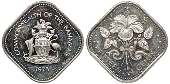 Багамские острова 15 центов 1975 KM 62 медно-никель 00-00