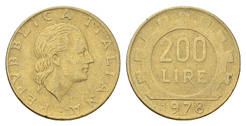 Италия 200 лир 1978 R, шестерня KM 105 алюминиевая бронза 4704-837