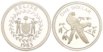 Белиз 1 доллар 1983 KM 88 медно-никель PROOF 3896-1621