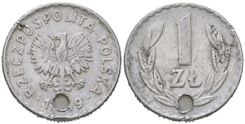 Польша 1 злотый 1949 Y 45a алюминий 94-553