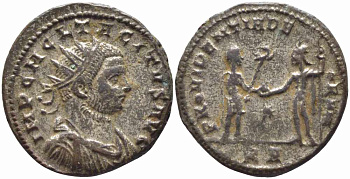 Римская Империя аврелианиан 275 Тацит PROVIDENTIA DEORVM Триполи Good Very fine BNC 1841 бронза, серебрение 1073-16-32