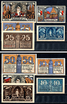 Хальберштадт (Пруссия, Саксония) набор из 5 нотгельдов 1920 2193-4-1-1