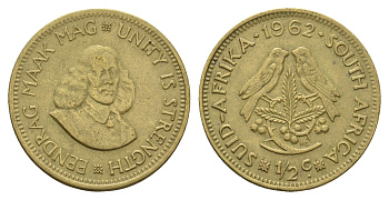 ЮАР 1/2 цента 1962 Ян ван Рибек KM 56 латунь 4114-456